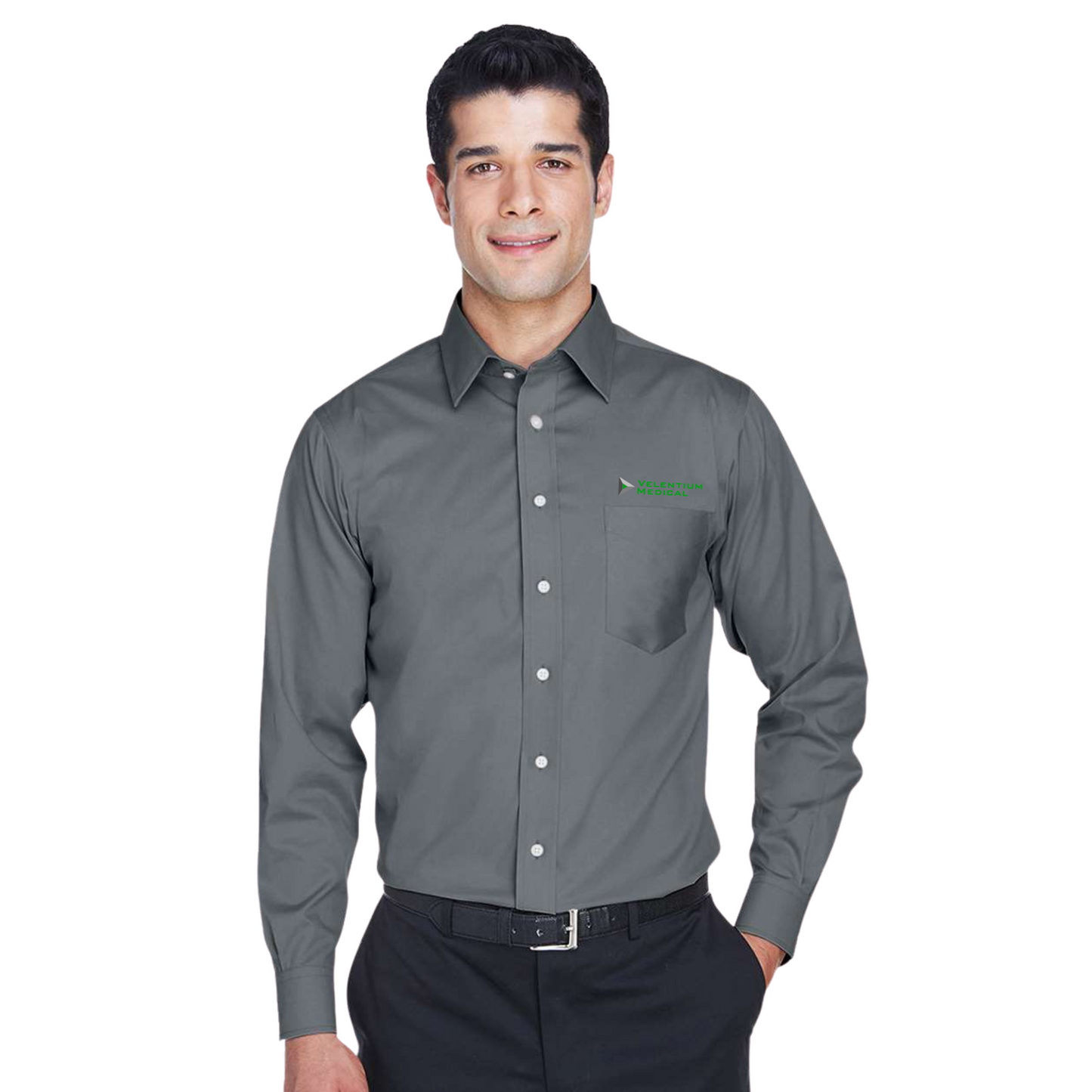 Devon & Jones Men's Crown Collection® Solid Stretch Twill Woven Dress Shirt