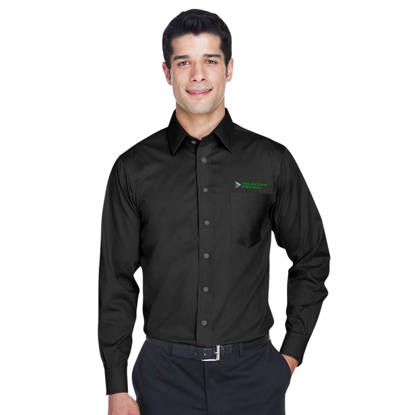 Devon & Jones Men's Crown Collection® Solid Stretch Twill Woven Dress Shirt