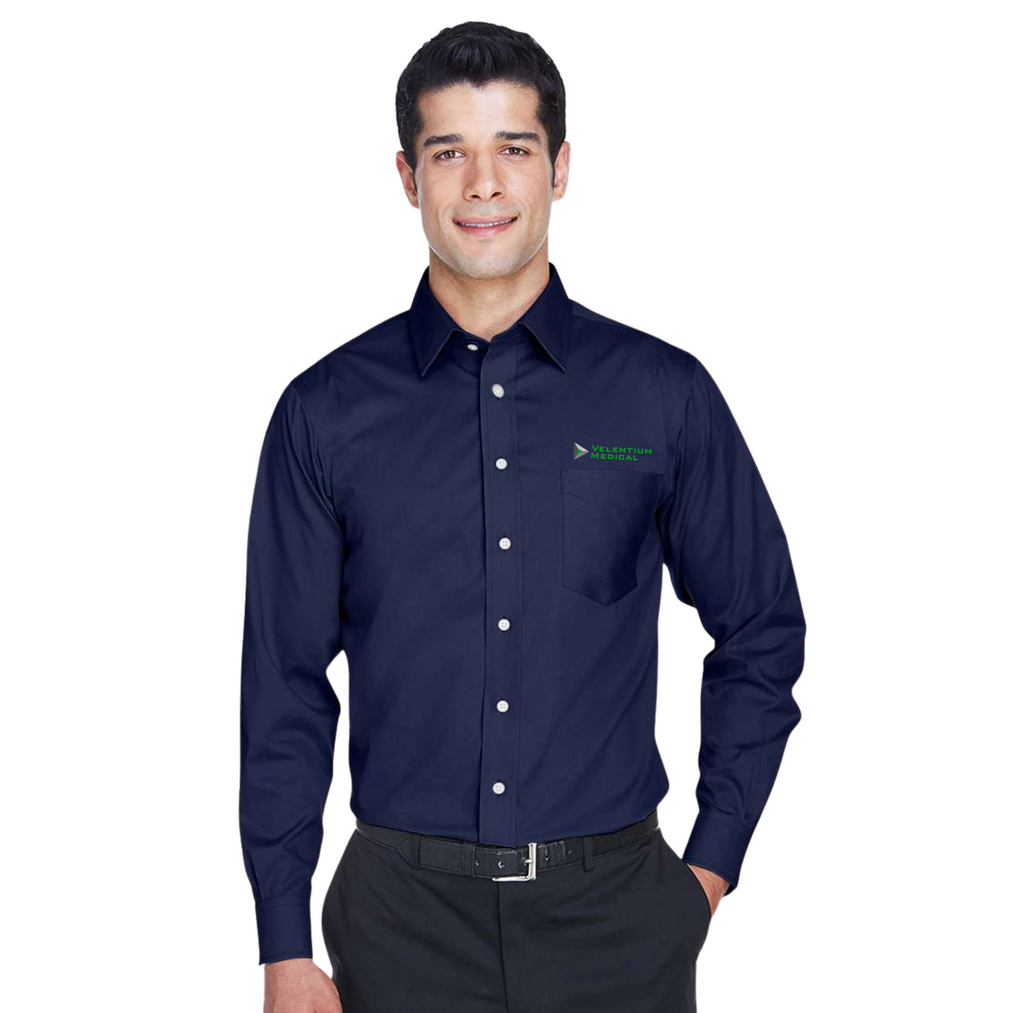 Devon & Jones Men's Crown Collection® Solid Stretch Twill Woven Dress Shirt