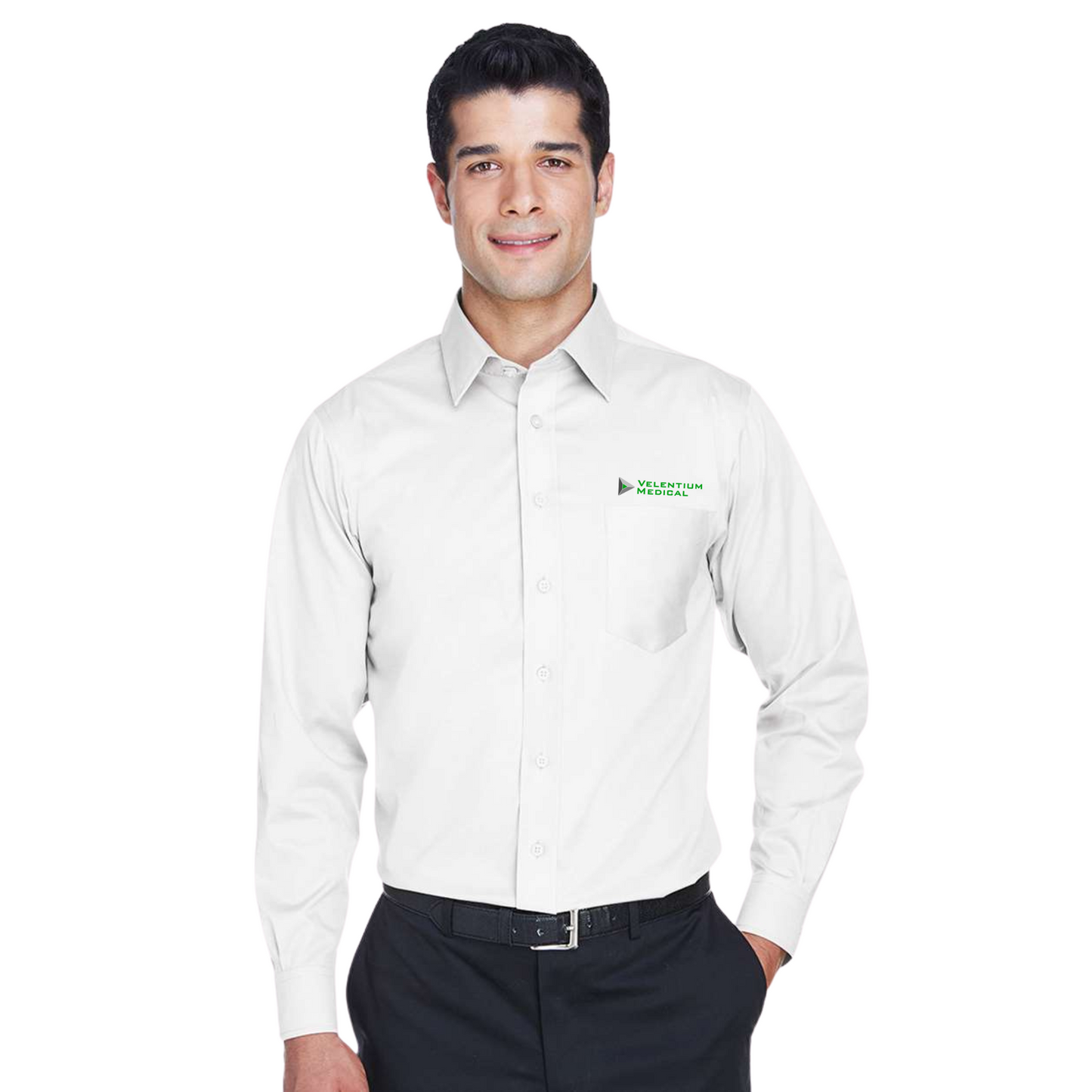 Devon & Jones Men's Crown Collection® Solid Stretch Twill Woven Dress Shirt