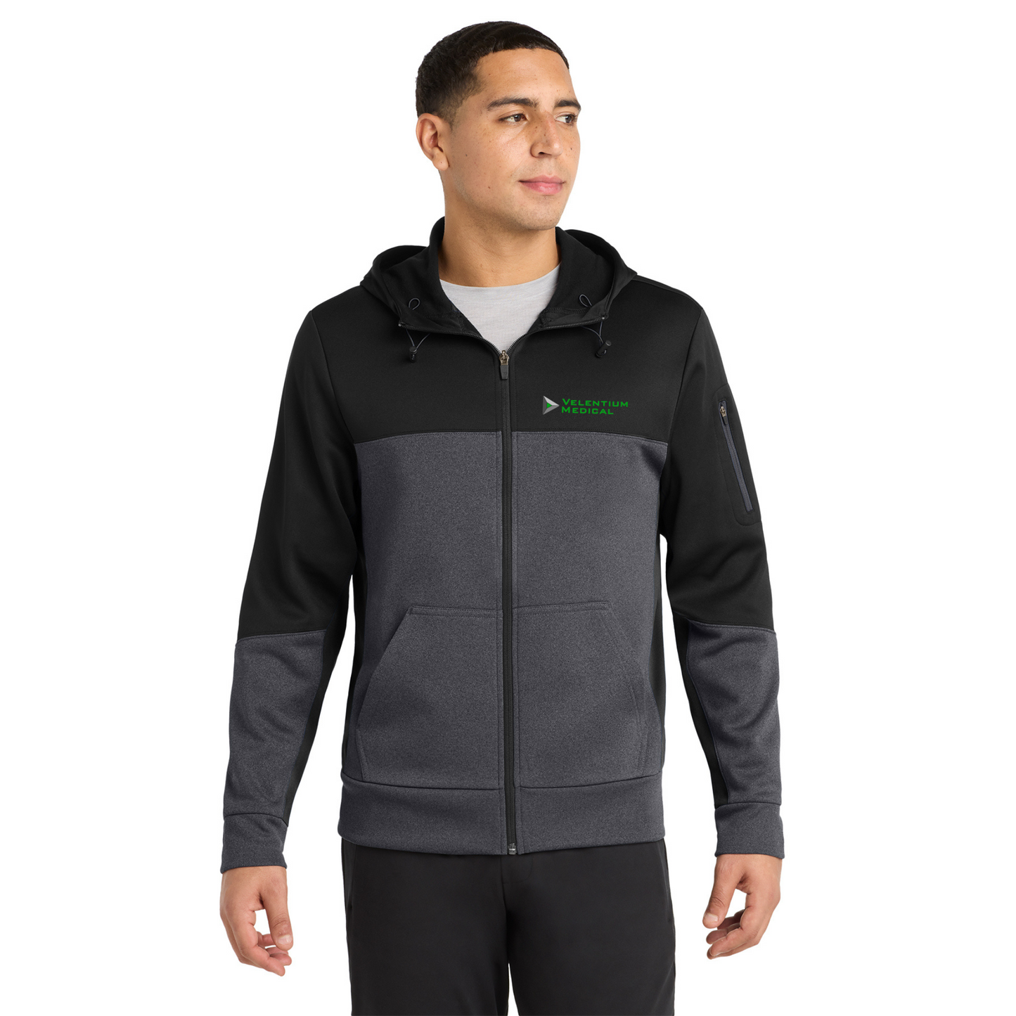Sport-Tek® Tech Fleece Colorblock Full-Zip Hooded Jacket