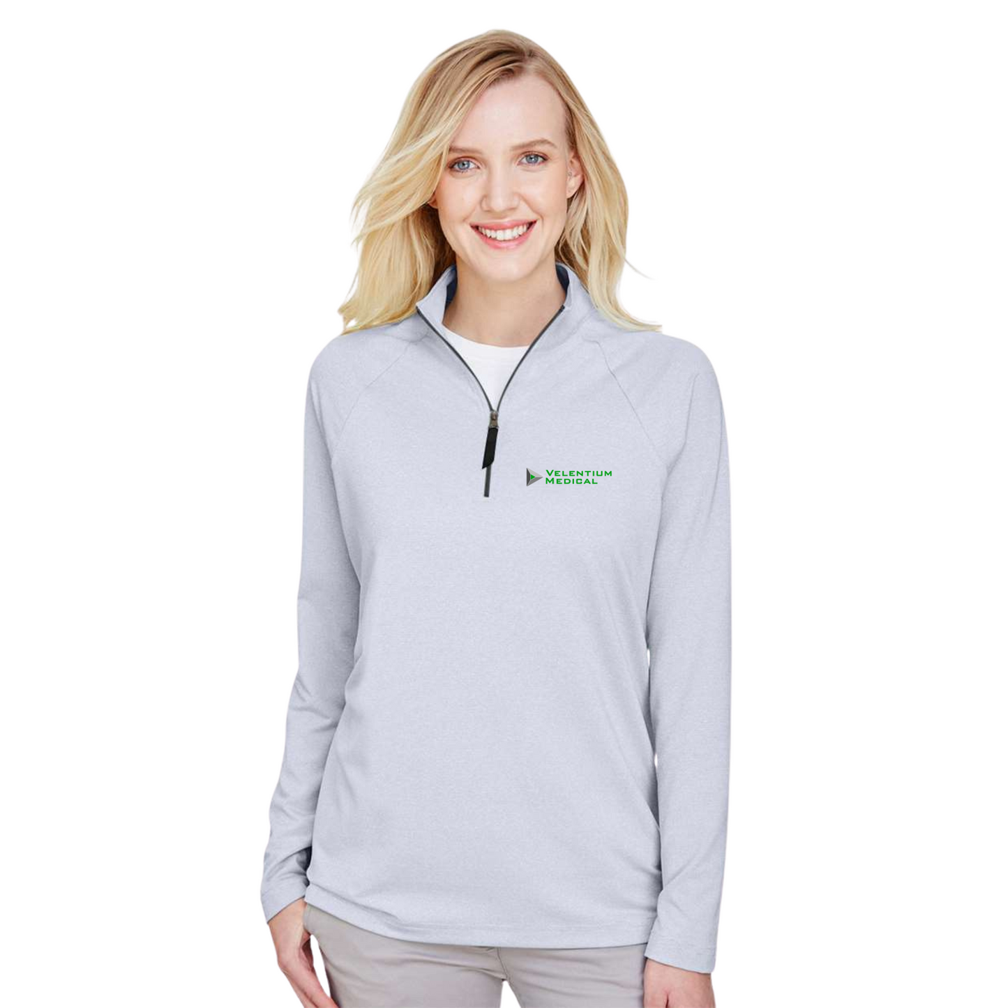 Devon & Jones Women's CrownLux Performance® Clubhouse Micro-Stripe Quarter-Zip Pullover - DG480W
