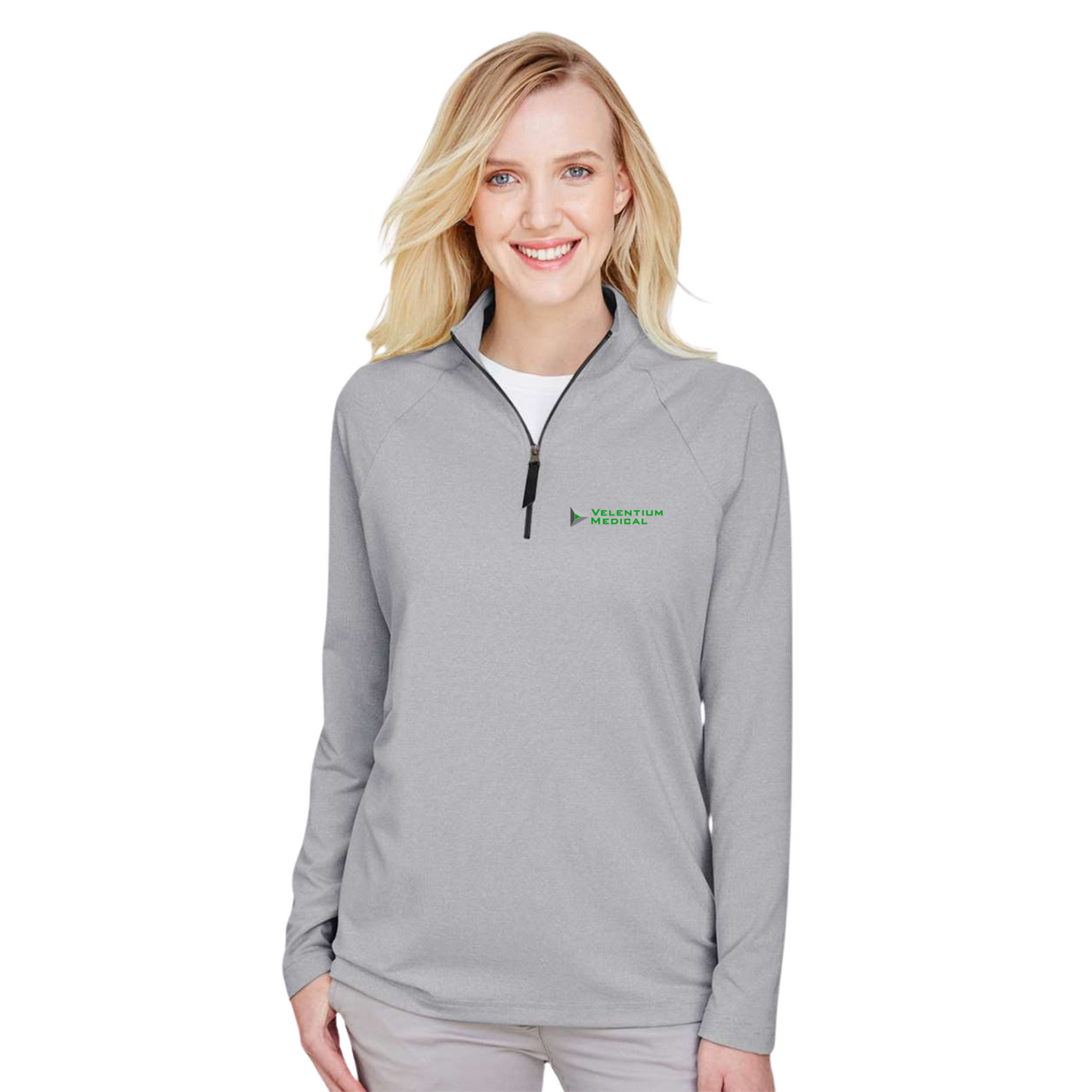 Devon & Jones Women's CrownLux Performance® Clubhouse Micro-Stripe Quarter-Zip Pullover - DG480W